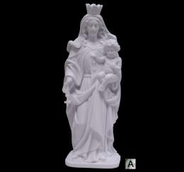 SYNTHETIC MARBLE VIRGIN OF ROSARY SILVERY FINISHED